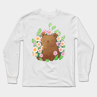 Cute bear with flowers Long Sleeve T-Shirt